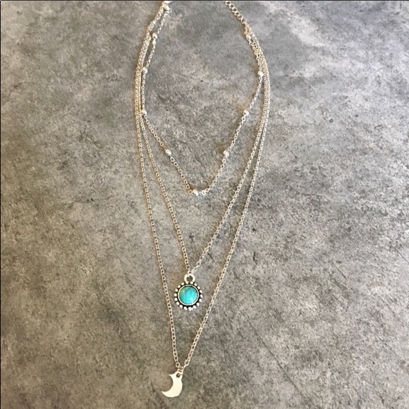 3 Layer Boho Chic Silver Toned Necklace - Picture 3 of 8